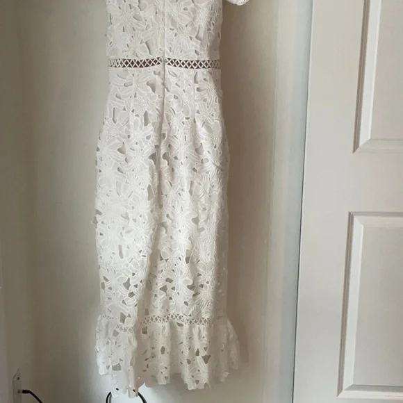 NY Collection Elegant White Lace Evening Gown size S - Picture 6 of 12